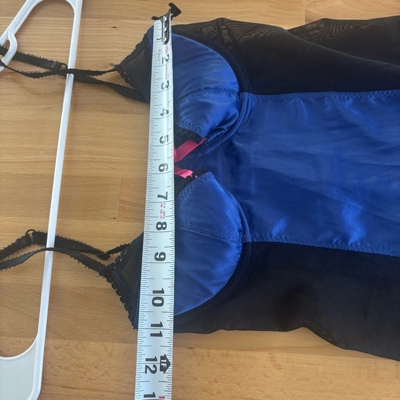 Victoria Secret Sexy Little Things Royal Blue Black Mesh Corset Bra 34B Lingerie - Picture 11 of 11
